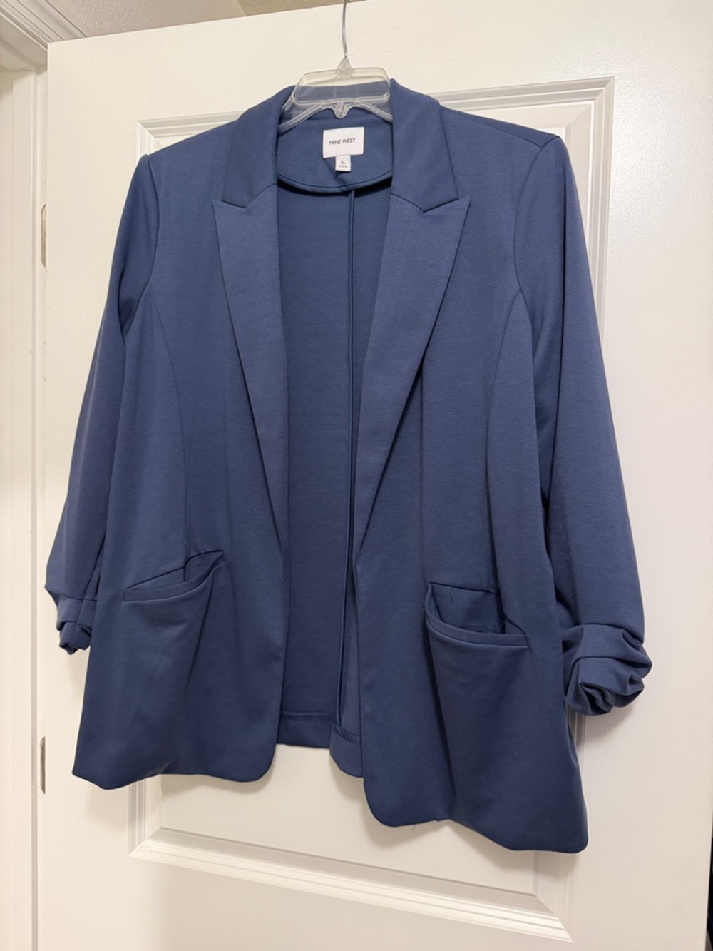 Nine West Slate Blue Open-Front Blazer